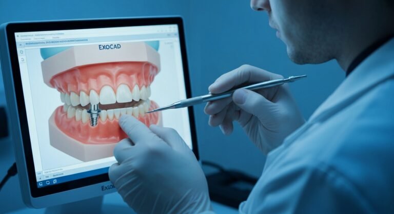 Coroa sobre implante no Exocad: as 5 decisões CAD que ninguém te conta no tutorial